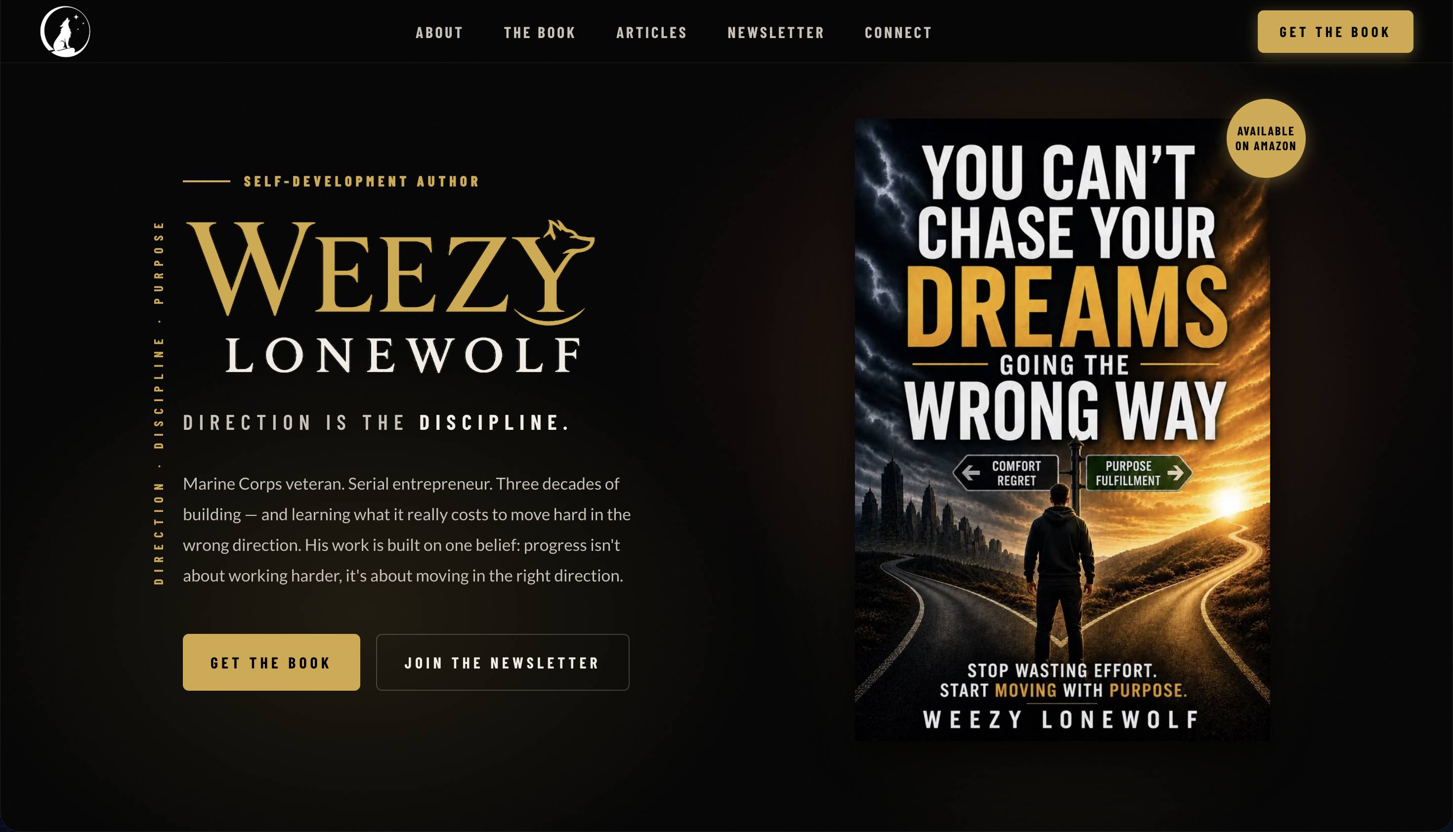 weezylonewolf.com hero after the Avid Steps AI rebuild