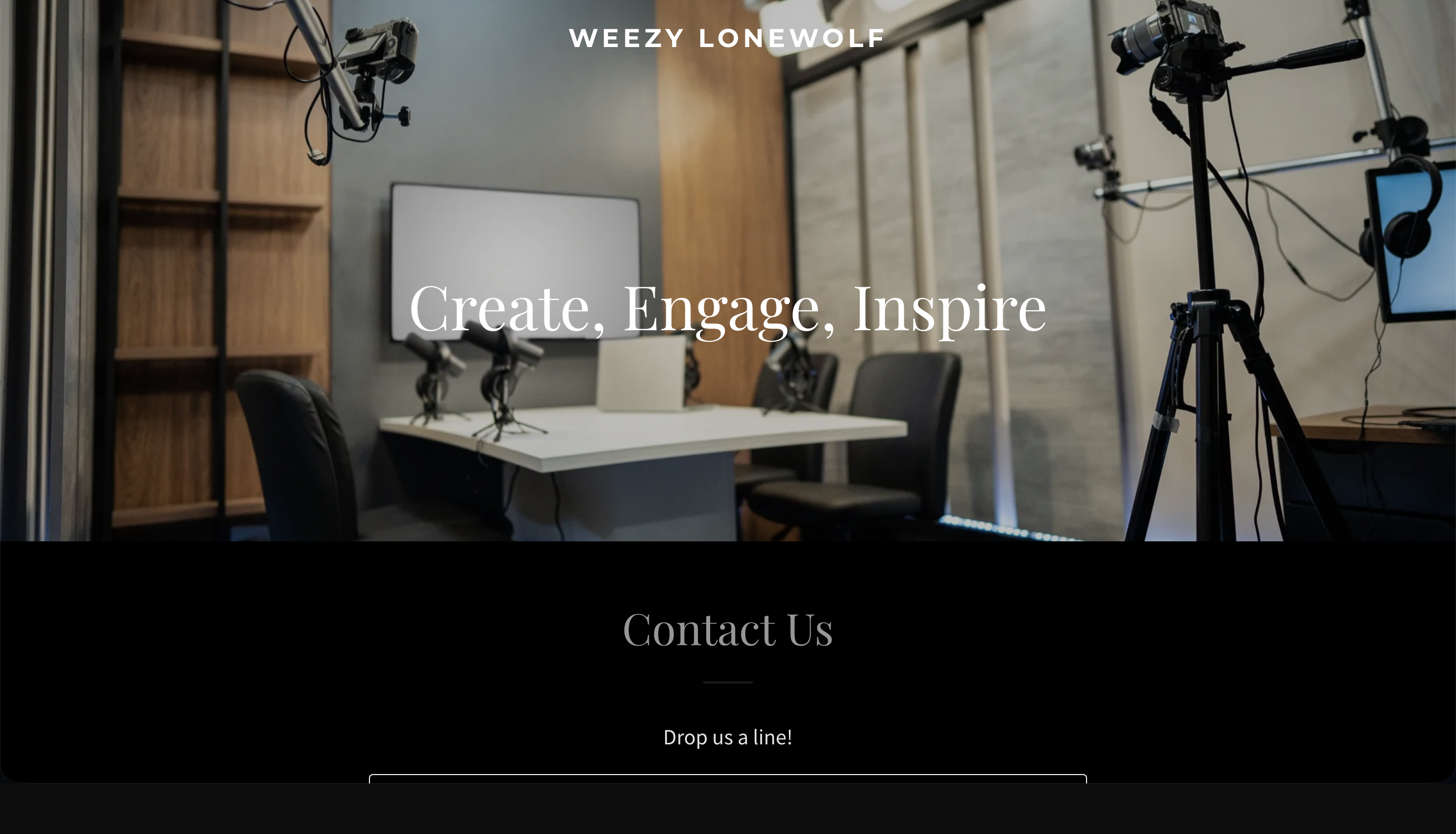 weezylonewolf.com hero before the rebuild